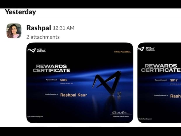 Member result — rewards certificate